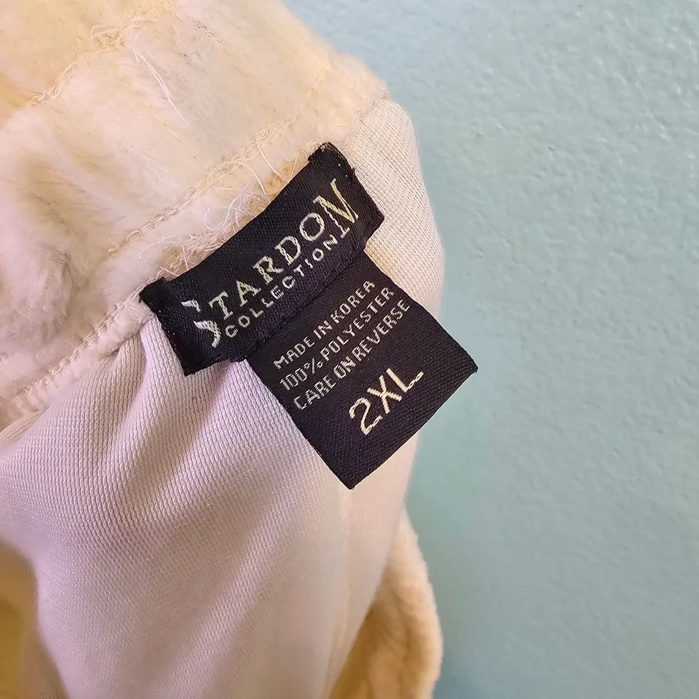 Stardom Collection Mens Plush Fleece Jogger Pants Ivory 2XL Cozy Lounge Casual
